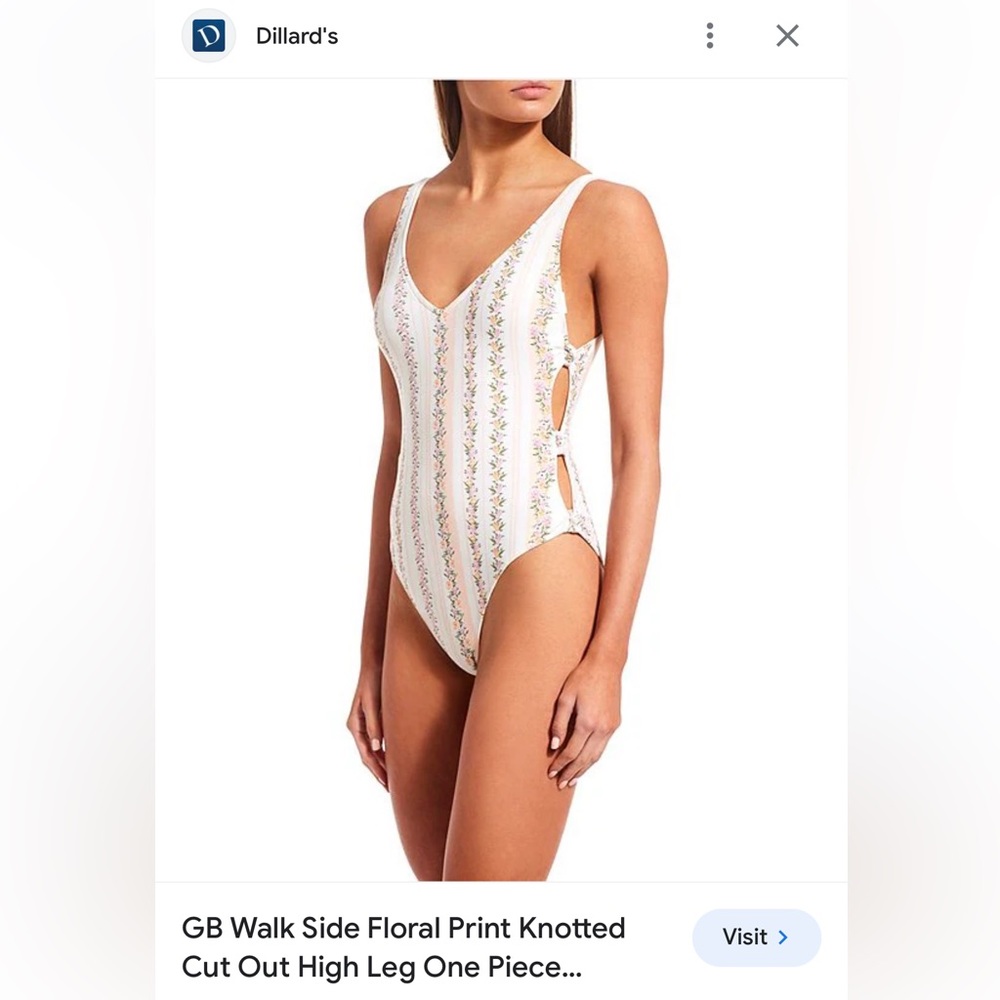 Gianni Bini GB floral print knotted cut out high leg one piece swimsuit